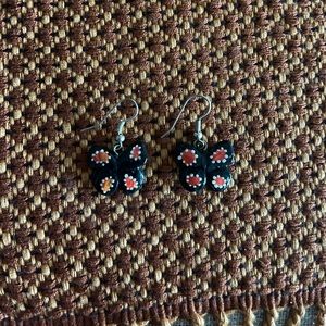 Black butterfly earrings
